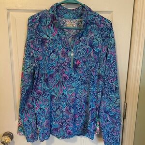 Lilly Pulitzer Luxletic Justine Pullover half zip. XL